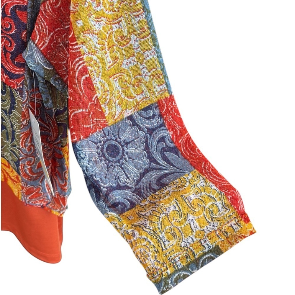 NWT Multiples Spice Girl Patchwork Top Petite Med… - image 5